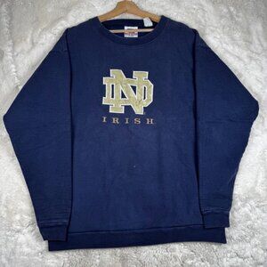 VTG Notre Dame Irish Embroidered Logo 90s Team Edition Crewneck Sweatshirt Sz XL